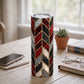 Red, Black & Gold Geometric Chevron 20oz Skinny Tumbler