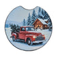 Vintage Red Christmas Truck 2-Pack Neoprene Car Coaster Set