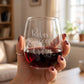 Relax & Accept The Crazy Etched 15oz Stemless Wine Glass