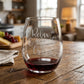 Relax & Accept The Crazy Etched 15oz Stemless Wine Glass