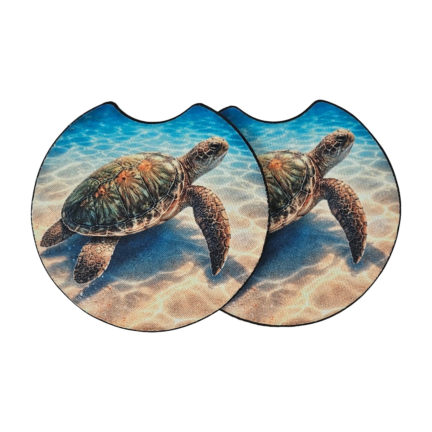Sea Turtle Neoprene 2 Pack Car Coaster Set