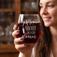 Sips About To Go Down Etched 15oz Stemless Wine Glass