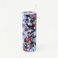 Gothic Skull & Floral Roses 20oz Skinny Tumbler