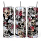 Gothic Skull & Floral Roses 20oz Skinny Tumbler