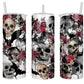 Gothic Skull & Floral Roses 20oz Skinny Tumbler