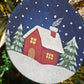 Old Fashioned Cabin Snowfall Handpainted Wooden Christmas Ornament