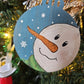 Two Piece Reindeer and Snowman Handpainted Wooden Christmas Ornament Set