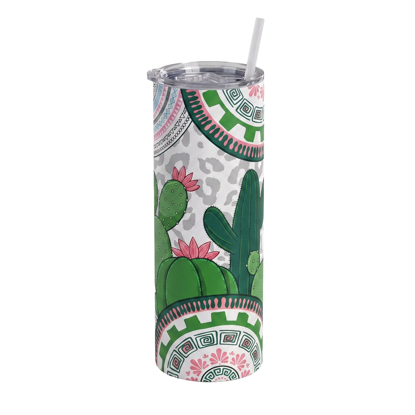 Southwestern Cactus & Aztec Mandala 20oz Skinny Tumbler