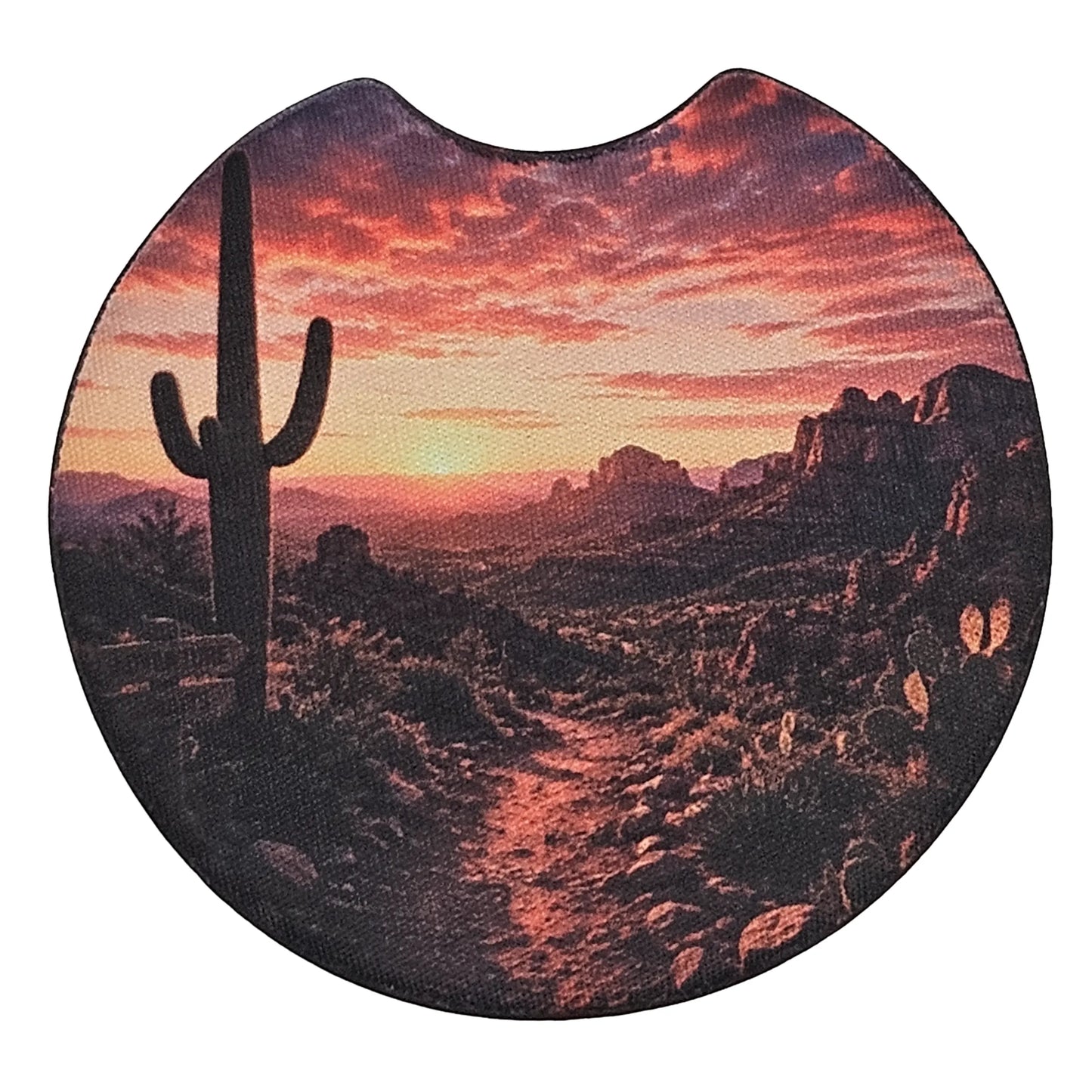 Southwest Desert Cactus 2-Pack Neoprene Car Coaster Set