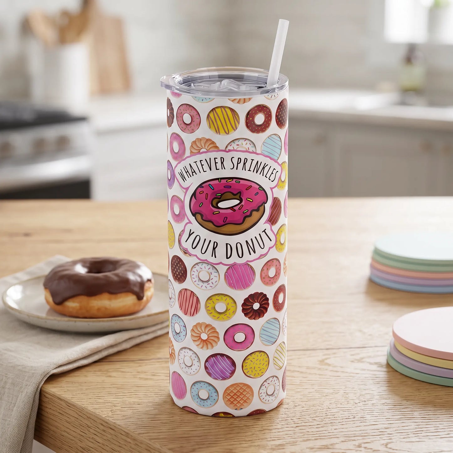 Whatever Sprinkles Your Donut 20oz Skinny Tumbler