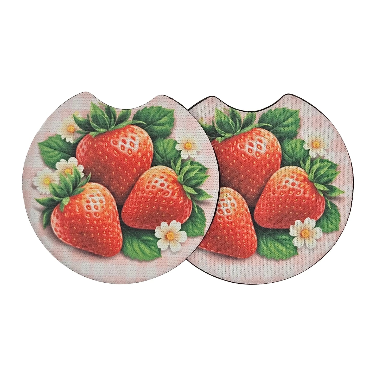 Strawberries 2 Pack Neoprene Car Coaster Set