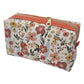 Sunburnt Orange Floral Accented Quilted Pattern Mini Zipper Box Pouch