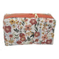 Sunburnt Orange Floral Accented Quilted Pattern Mini Zipper Box Pouch