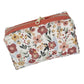 Sunburnt Orange Floral Accented Quilted Pattern Mini Zipper Box Pouch