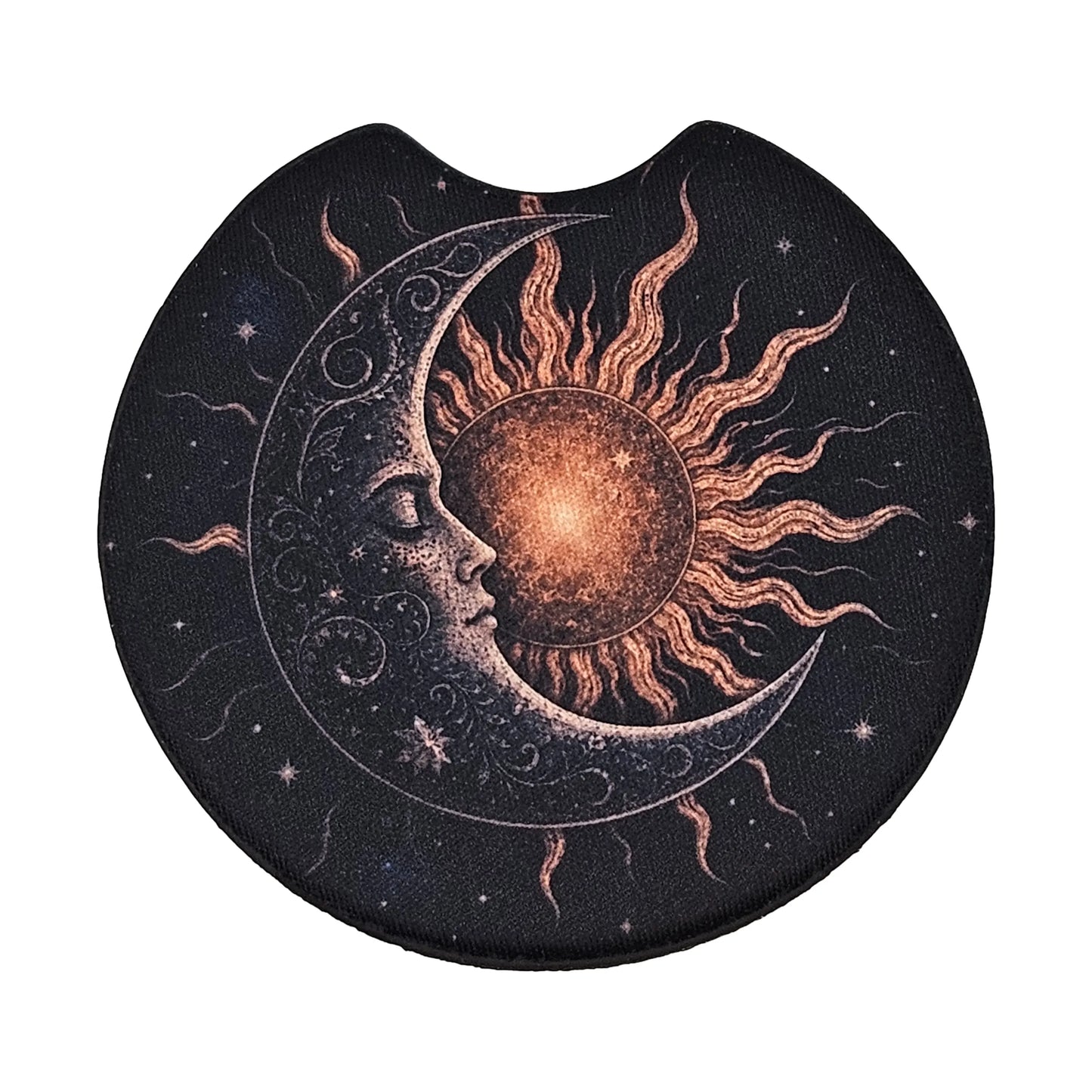 Celestial Sun & Moon 2 Pack Neoprene Car Coaster Set
