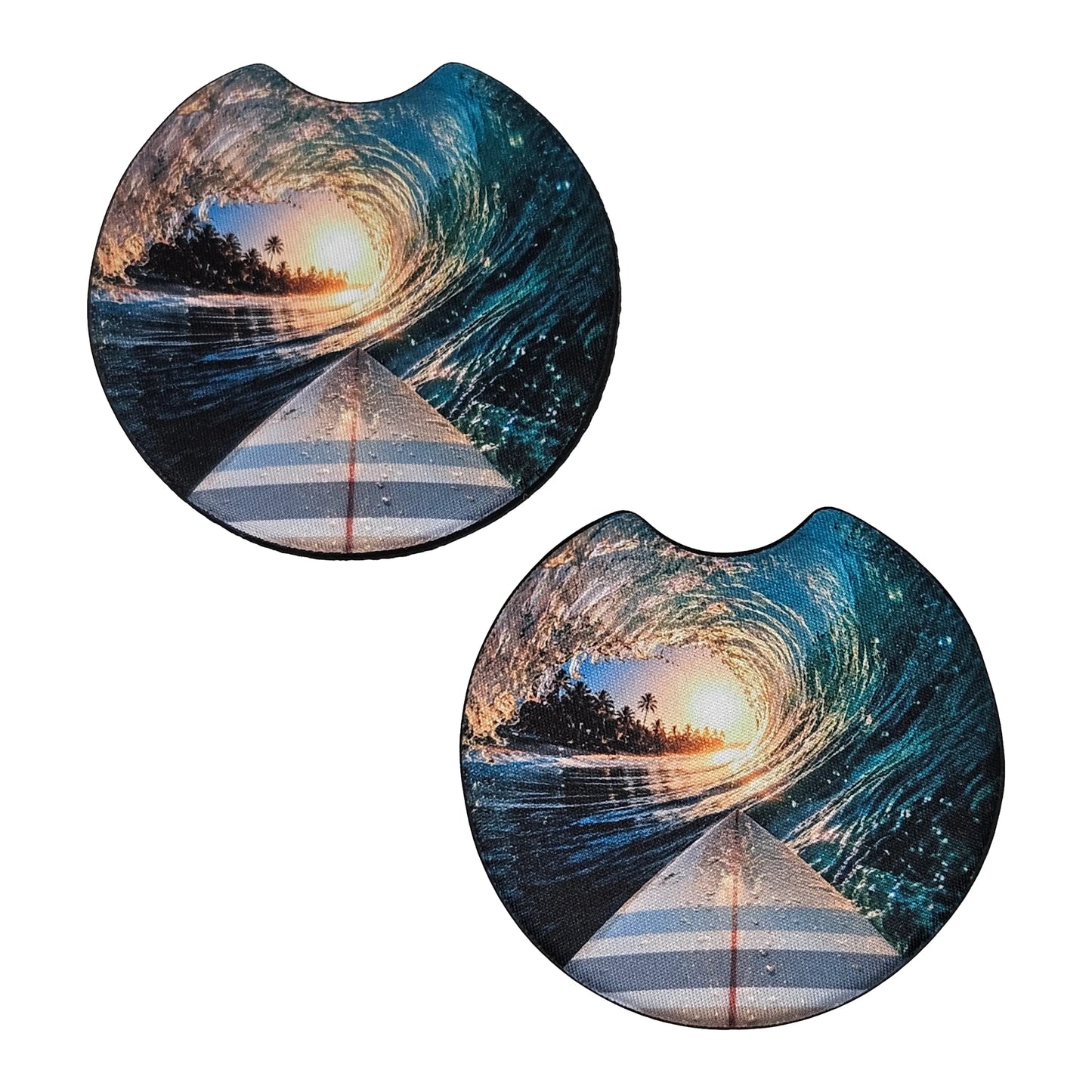 Ocean Surf 2-Pack Neoprene Car Coaster Set