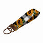Sunflower Buffalo Plaid Keychain Wristlet