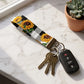 Sunflower Buffalo Plaid Keychain Wristlet