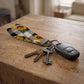Sunflower Buffalo Plaid Keychain Wristlet