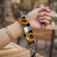 Sunflower Buffalo Plaid Keychain Wristlet