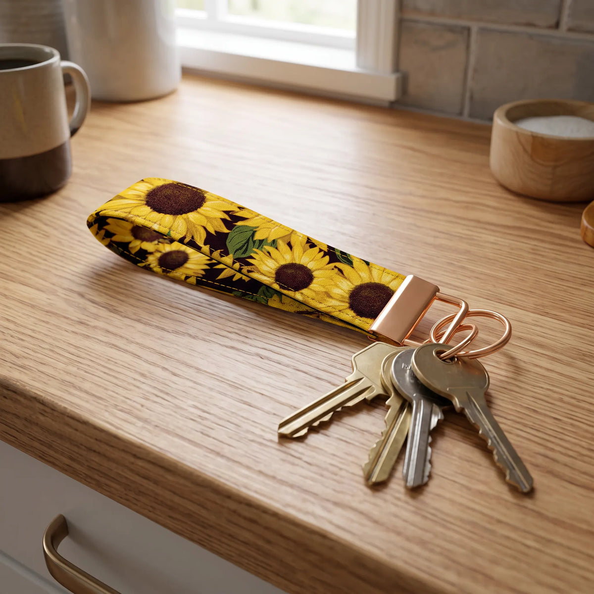 Sunflower Keychain Wristlet