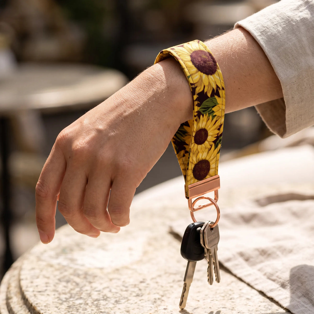 Sunflower Keychain Wristlet