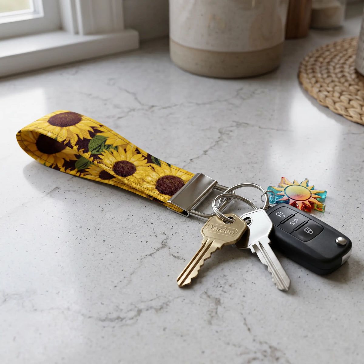 Sunflower Keychain Wristlet
