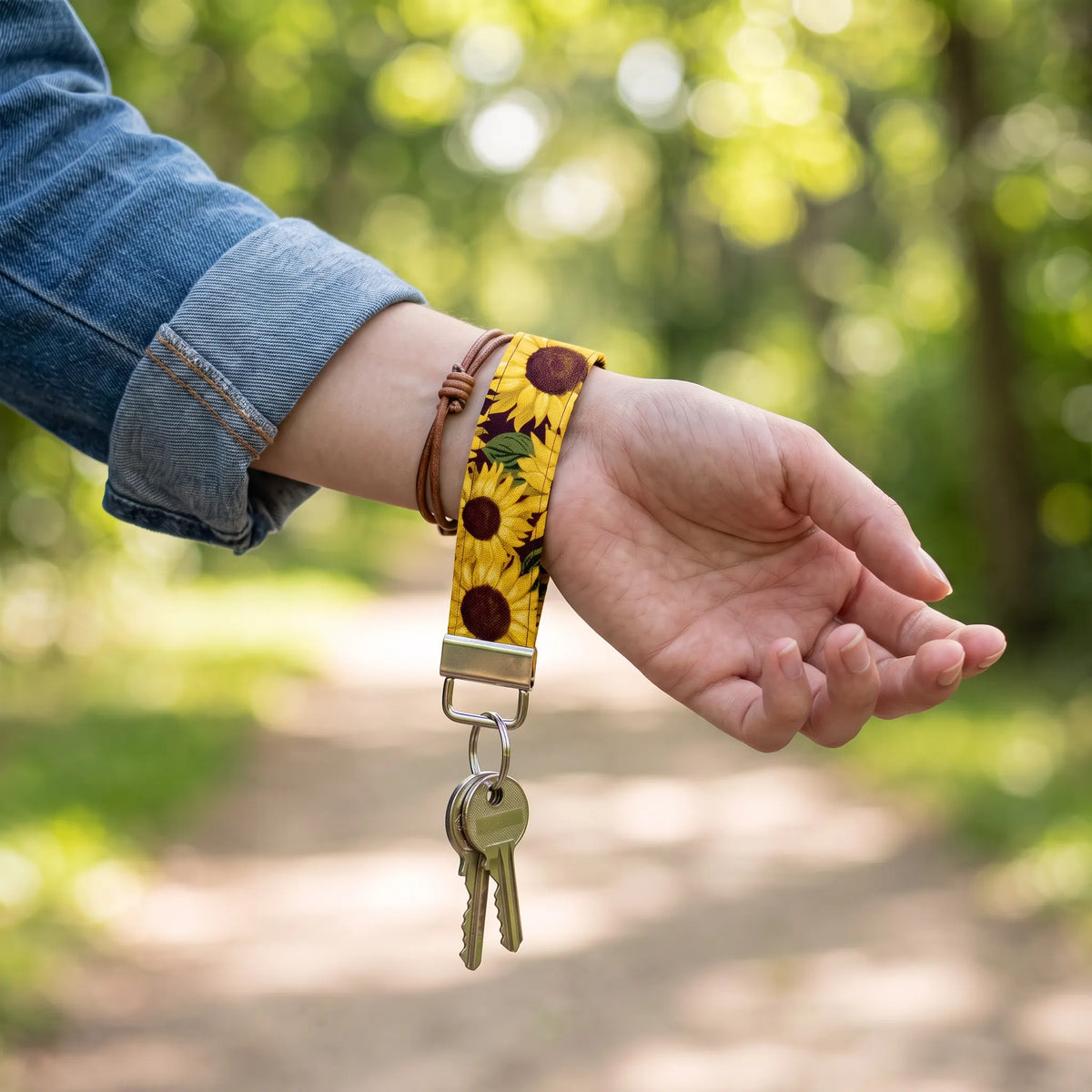 Sunflower Keychain Wristlet