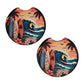 Surfboards & Palm Trees 2-Pack Neoprene Car Coaster Set