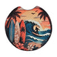 Surfboards & Palm Trees 2-Pack Neoprene Car Coaster Set
