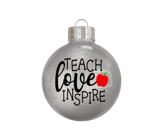 Teach Love Inspire Apple Christmas Ornament