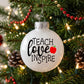 Handcrafted Teach Love Inspire Apple White Glitter Teacher Ornament