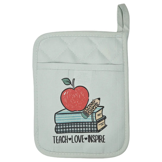 Heat Pressed Teach Love Inspire Potholder - Imperfect