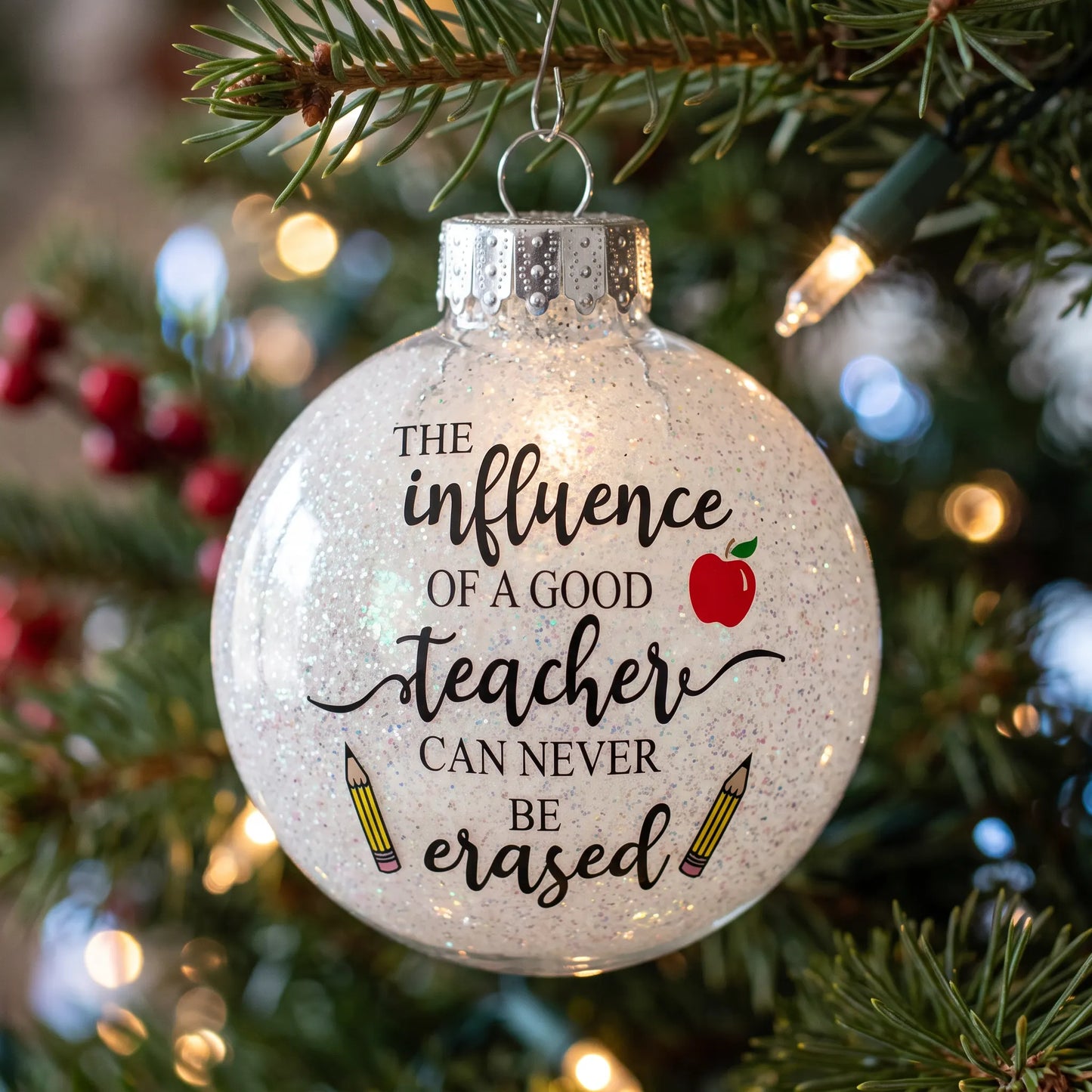 Influence of a Good Teacher Double Pencil Christmas Ornament