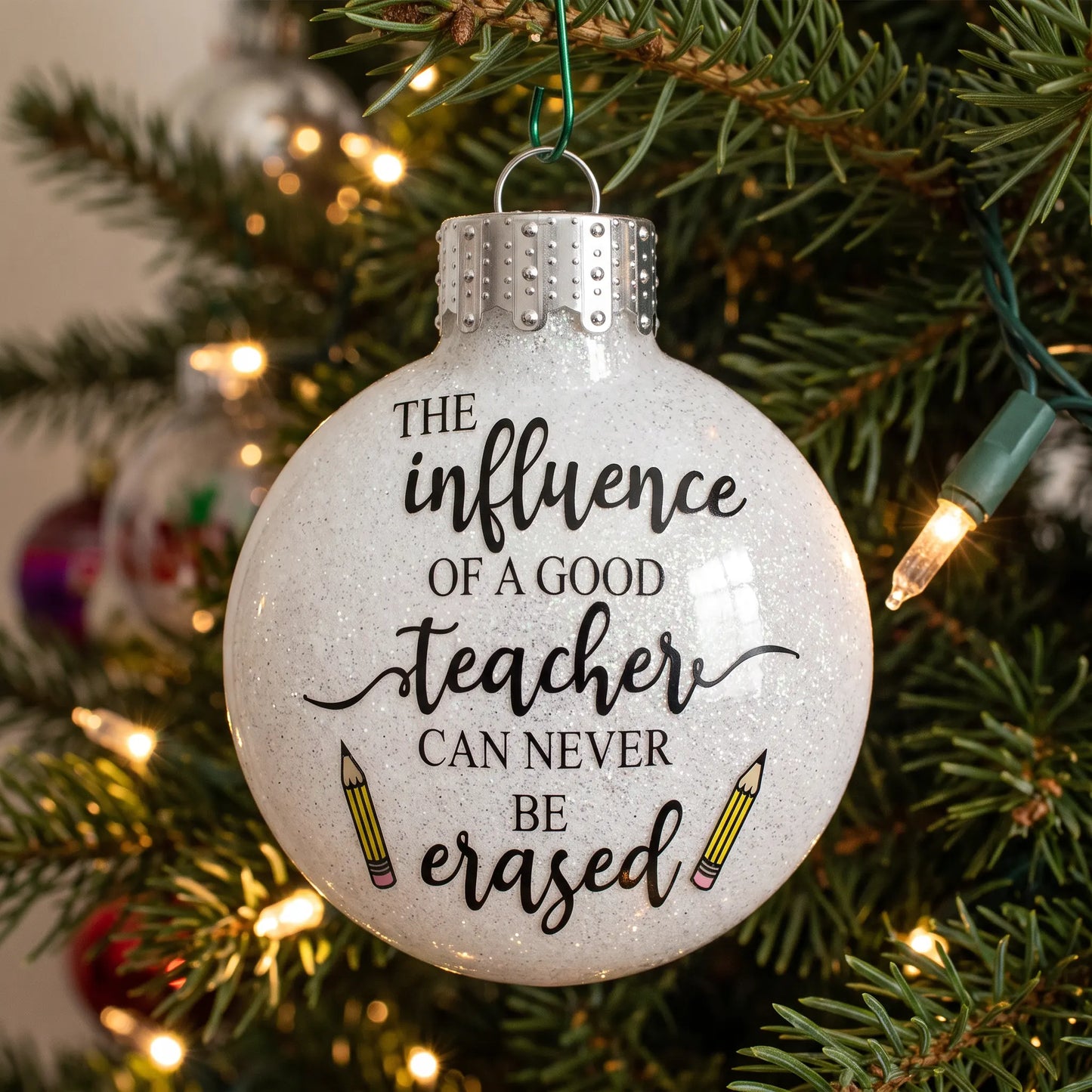 Influence of a Good Teacher Double Pencil Christmas Ornament