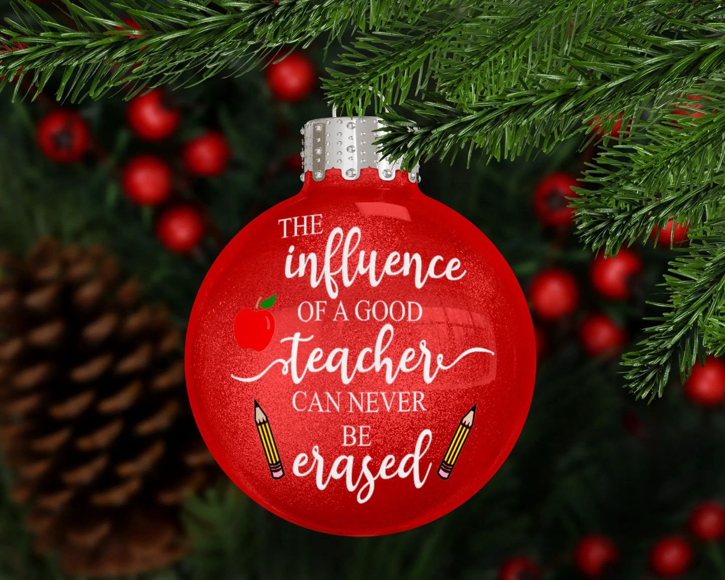 The Influence of a Good Teacher Double Pencil Christmas Ornament