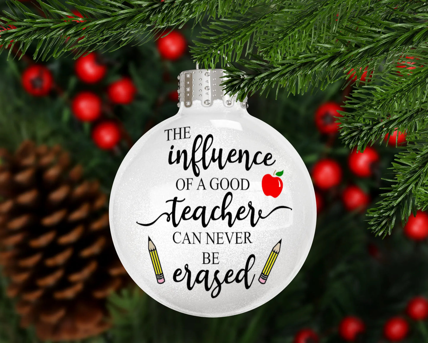 The Influence of a Good Teacher Double Pencil Christmas Ornament