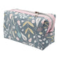 Teal Floral Pink Accented Quilted Pattern Mini Zipper Box Pouch