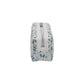 Light Teal Calico Floral Accented Quilted Pattern Mini Zipper Box Pouch