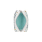 Light Teal Calico Floral Accented Quilted Pattern Mini Zipper Box Pouch