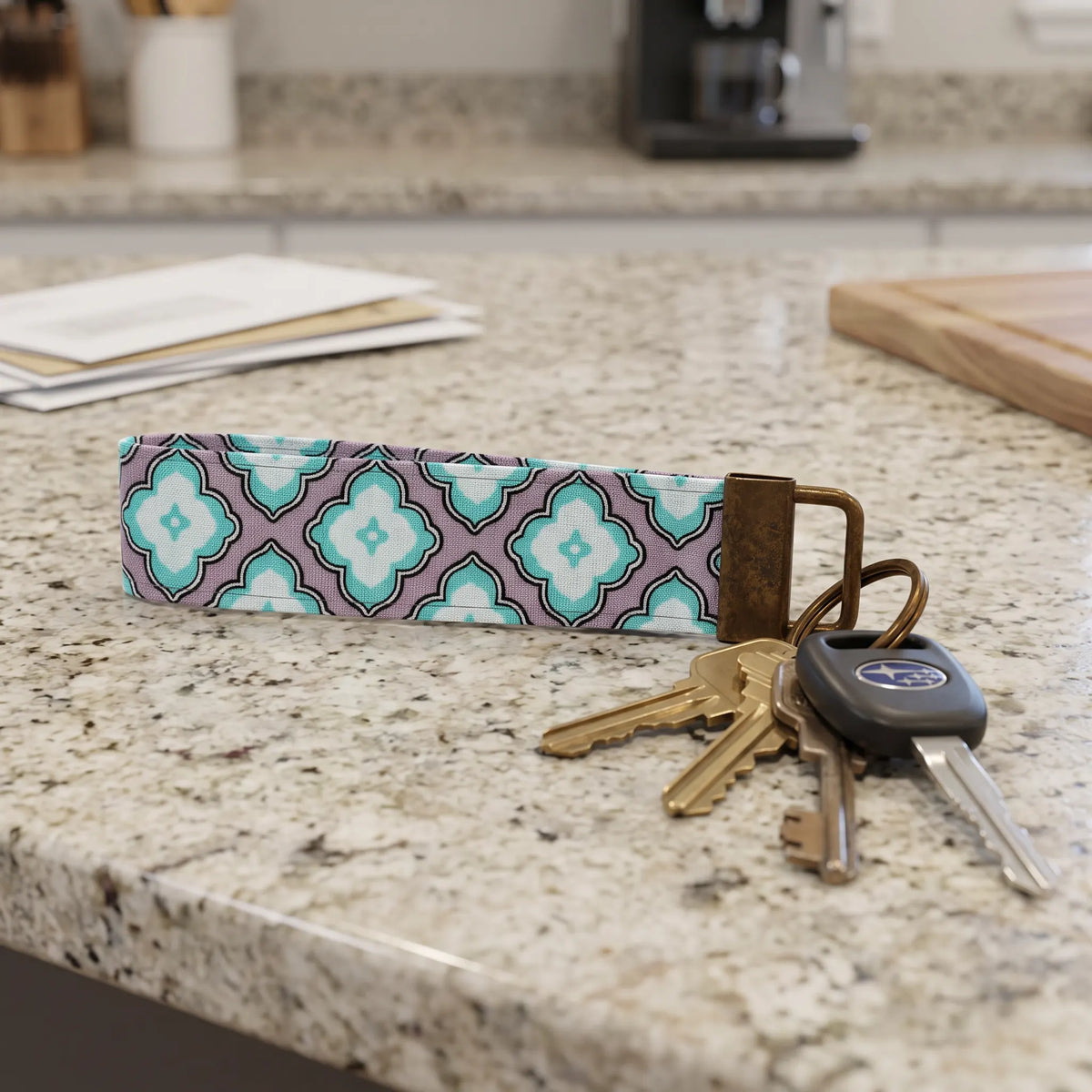Geometric Quatrefoil Keychain Wristlet