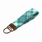 Teal Plaid Keychain Wristlet