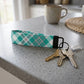 Teal Plaid Keychain Wristlet
