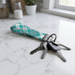 Teal Plaid Keychain Wristlet