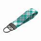 Teal Plaid Keychain Wristlet