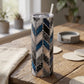 Ocean Teal & Metallic Silver Mosaic 20oz Skinny Tumbler