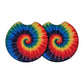 Retro Tie-Dye Spiral 2-Pack Neoprene Car Coaster Set