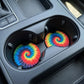 Retro Tie-Dye Spiral 2-Pack Neoprene Car Coaster Set
