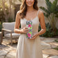 Tropical Hibiscus & Geometric Diamond 20oz Skinny Tumbler