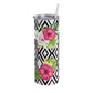 Tropical Hibiscus & Geometric Diamond 20oz Skinny Tumbler